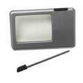 LED Credit Card Sized Magnifier with Stylus Pen